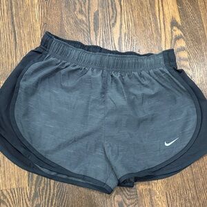 Nike Women's Charcoal and Black Athletic Shorts